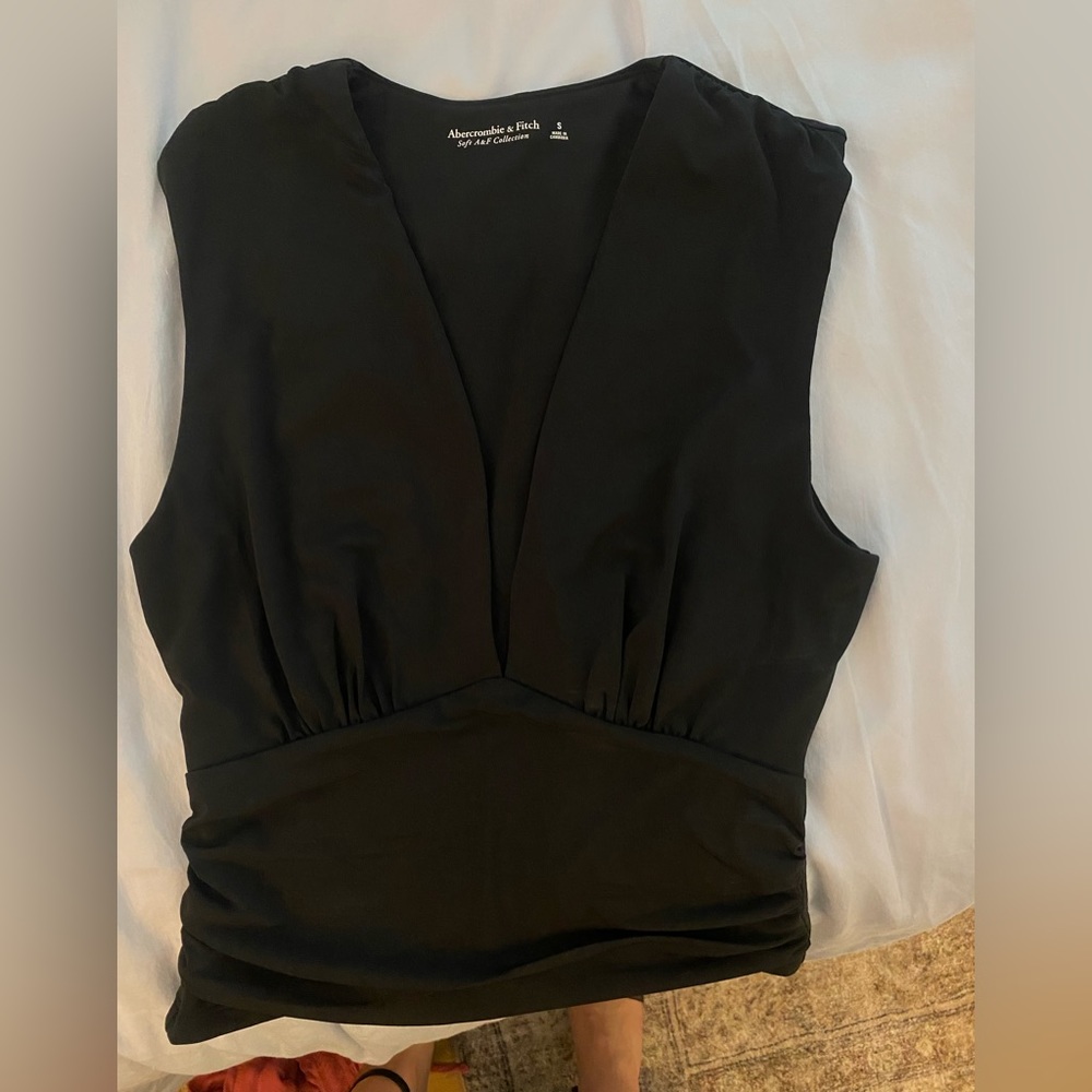 Brand New Abercrombie Soft AF Slinky Deep-V Ruched Tank
